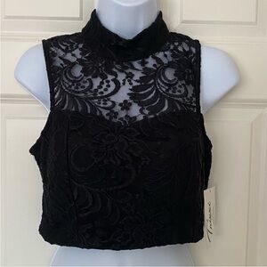 Chic Black Lace Sleeveless Top. NWT